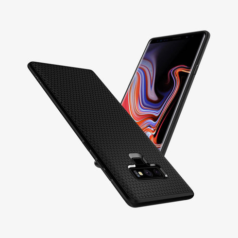 599CS24580 - Galaxy Note 9 Liquid Air Case in black showing the back
